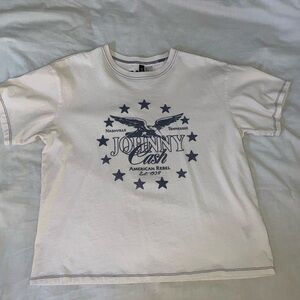 Johnny Cash Cream Graphic T-Shirt